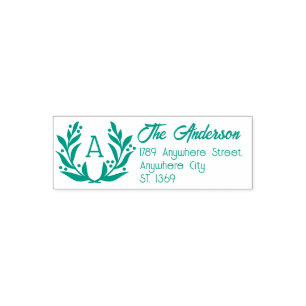Self Inking Return Address Stamp with wreath