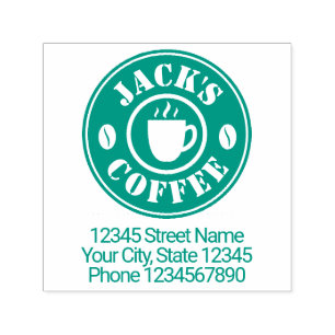 Self Inking Rubber Stamp for coffee shop business