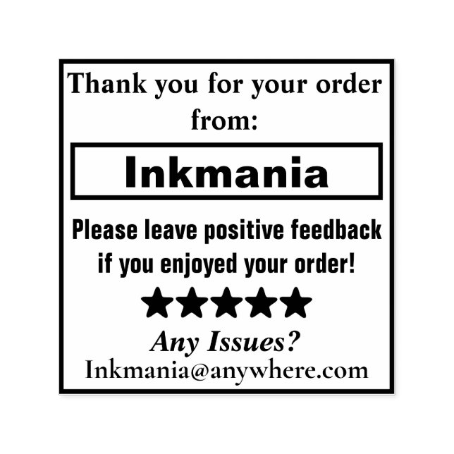 Self Inking Stamp for Customer invoice Message (Design)