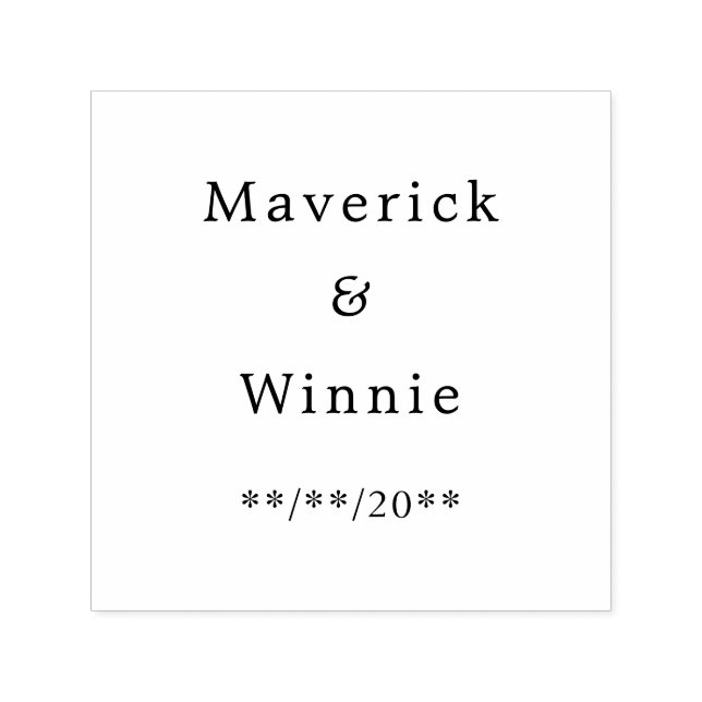 Self-inking Stamp with Couple’s Name and Date (Design)
