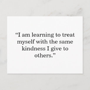 Self‑Love Affirmation Postcard   Minimalist Positi