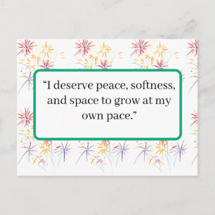 Self‑Love Affirmation Postcard   Minimalist Positi