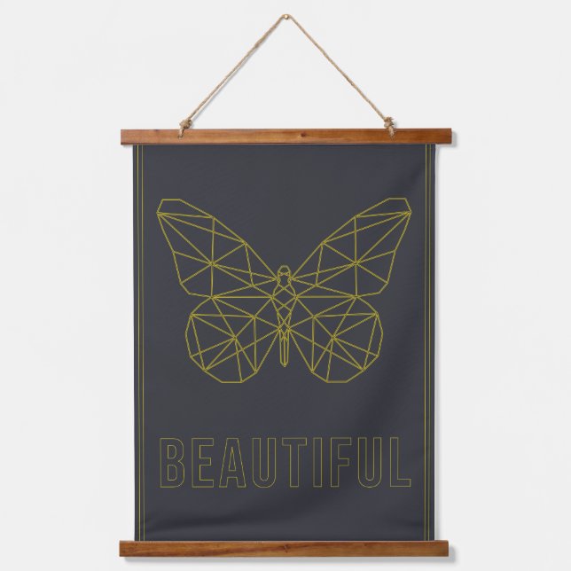 Self-love affirmation poster origami butterfly hanging tapestry (Front)