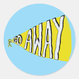 Self love alone time go away classic round sticker