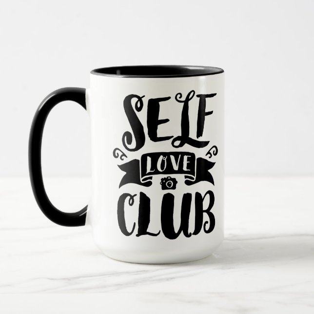 Self Love Club Custom Background Colour Mug (Left)