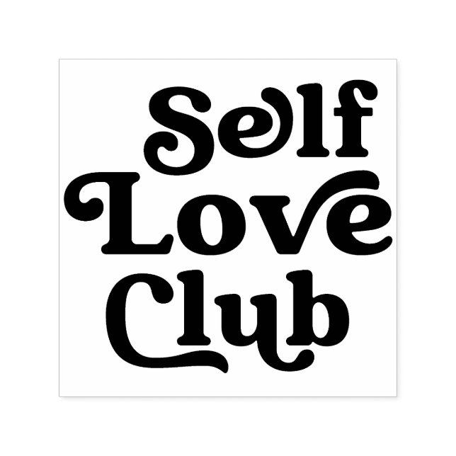 Self Love Club Minimal Black White Self-inking Stamp (Design)