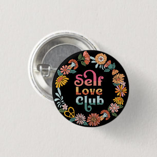 Self Love Club Retro Positive Quote 3 Cm Round Badge