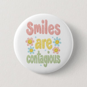Self Love Club Retro Smiley Face Graphic Art 6 Cm Round Badge