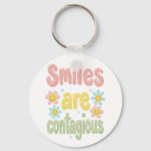 Self Love Club Retro Smiley Face Graphic Art Key Ring