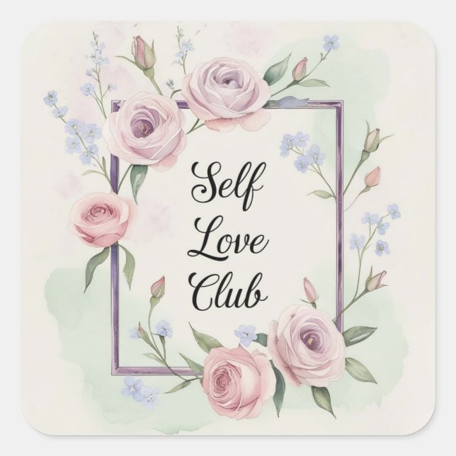 Self Love Club Square Sticker (Front)