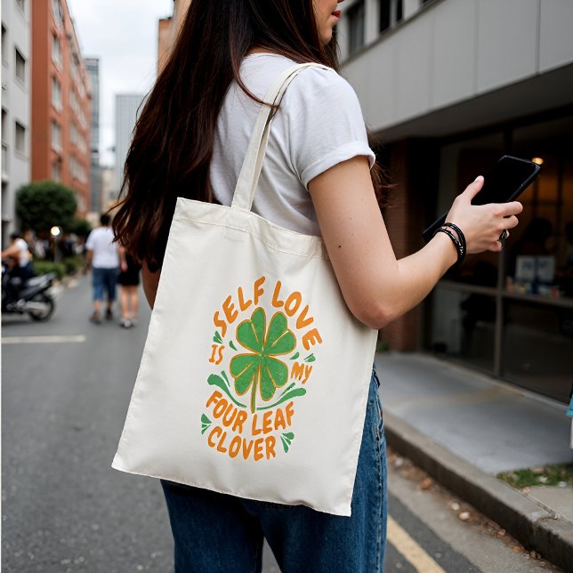 Self Love Four Leaf Clover Tote Bag - Customisable (Creator Uploaded)