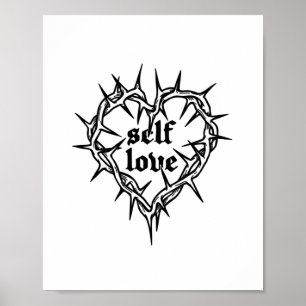Self Love Heart Sticker Poster