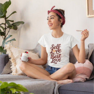 Self Love Inspirational Quote Maroon Lettering Tri-Blend Shirt
