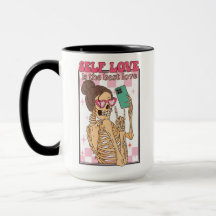 Self Love is Best Selfie Skeleton Retro Valentine