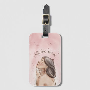 Self Love Luggage Tag   Girl in Pink