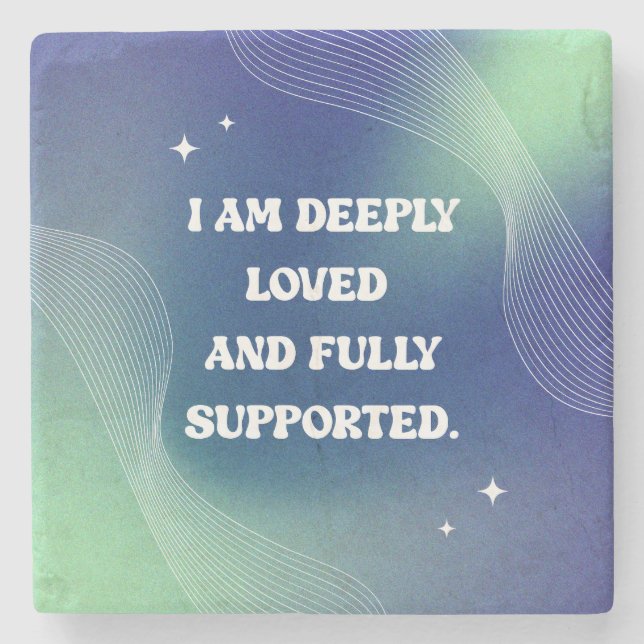 Self Love, Motivational, Inspirational Quote Stone Coaster (Front)