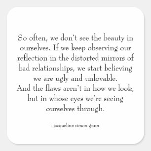 self-love quote  square sticker