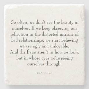 self-love quote  stone coaster