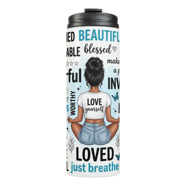 Self Love Quotes Thermal Tumbler (Front)