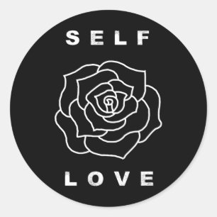 Self Love Rose Flower Yoga Healthy Happy Positive Classic Round Sticker