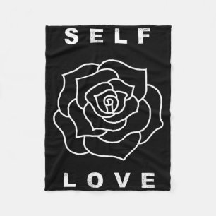Self Love Rose Flower Yoga Healthy Happy Positive Fleece Blanket