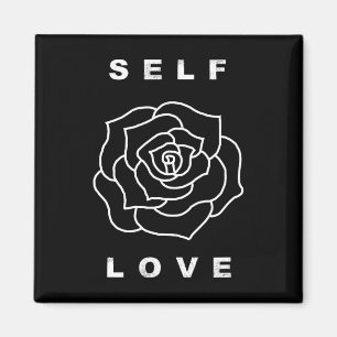 Self Love Rose Flower Yoga Healthy Happy Positive Magnet