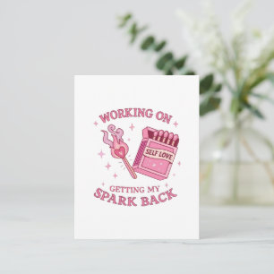 Self Love Spark Pink Matchbook Empowerment Holiday Postcard