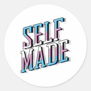 Self Made and Trans Classic Round Sticker