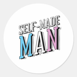 Self-Made Man Classic Round Sticker