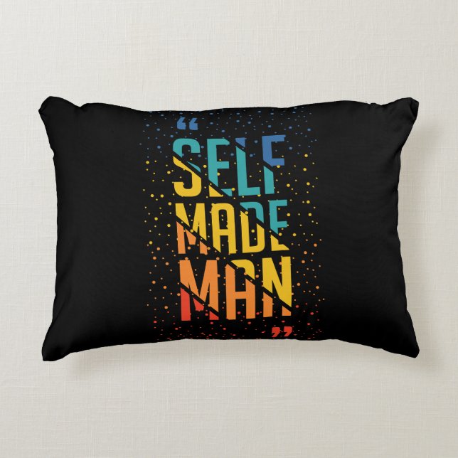 Self Made Man – LGBTQ+ Trans Pride Decorative Cushion (Front)