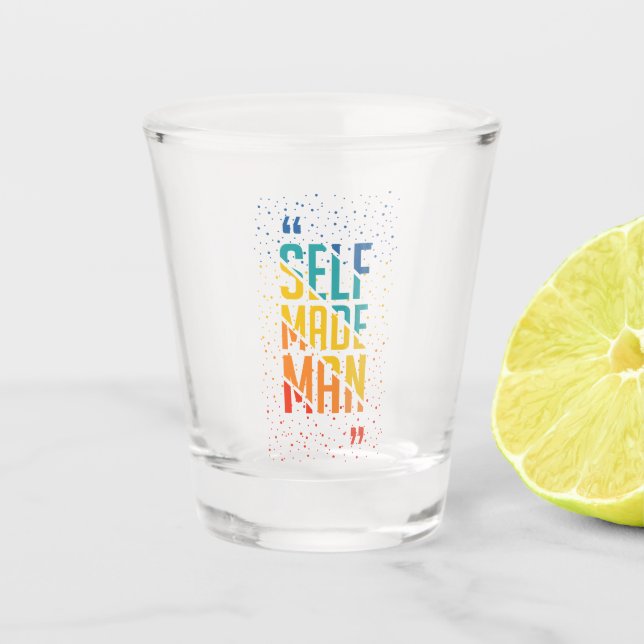 Self Made Man – LGBTQ+ Trans Pride Shot Glass (Front)