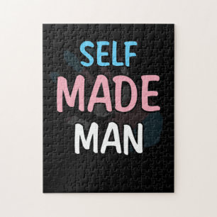 Self Made Man Transman LGBT Trans Pride Flag Gift Jigsaw Puzzle