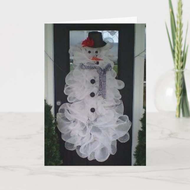 SELF MADE SNOWMAN SAYS "MERRY CHRISTMAS" FROM HOME HOLIDAY CARD (Front)