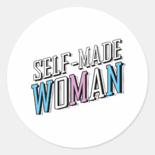 Self-Made Woman Classic Round Sticker
