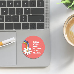 Self Motivation Sticker with Daisy & Rainbow