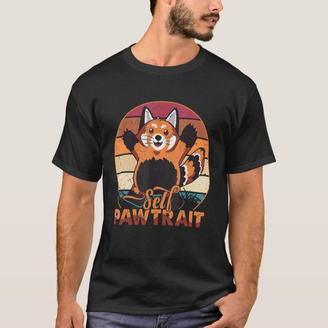 Self Pawtrait   Cute Red Panda   Adorable Bear T-Shirt (Front)