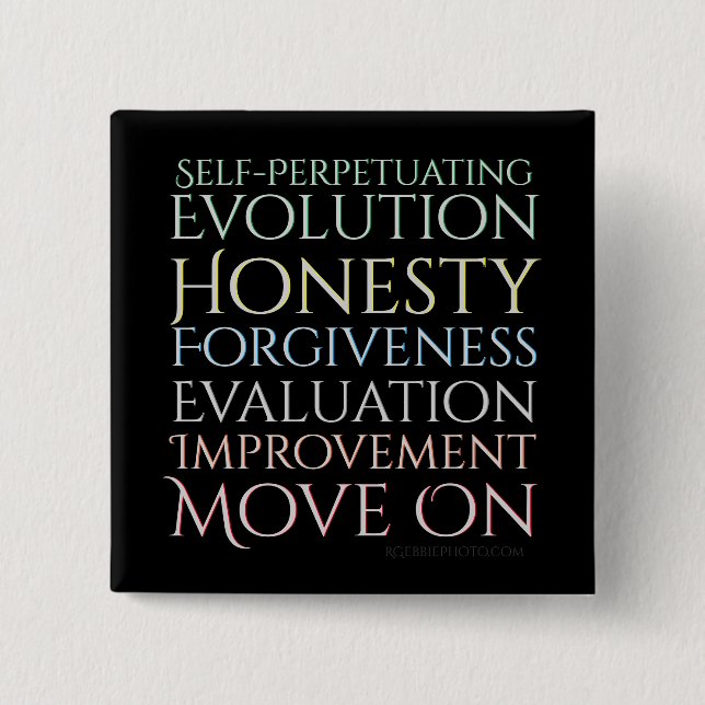 Self Perpetuating Evolution The Five Keys 15 Cm Square Badge (Front)