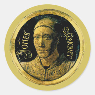 Self Portrait 1450 Jean Fouquet Medallion Classic Round Sticker