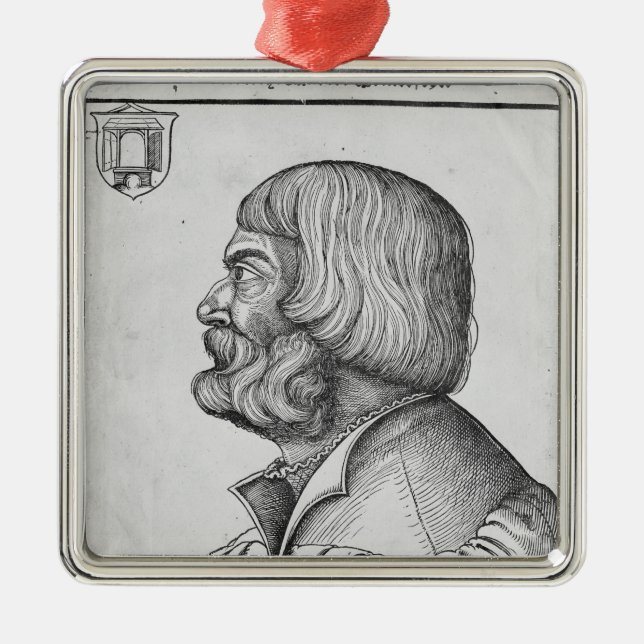 Self portrait, 1527 metal tree decoration (Front)