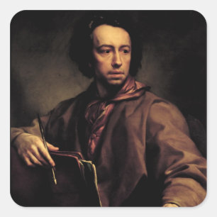 Self Portrait, 1773 (oil on panel) Square Sticker