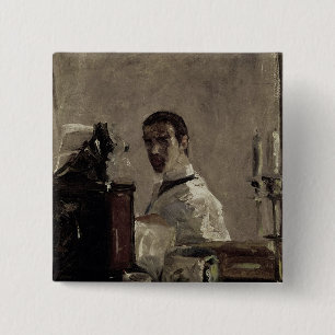 Self Portrait, 1880 15 Cm Square Badge