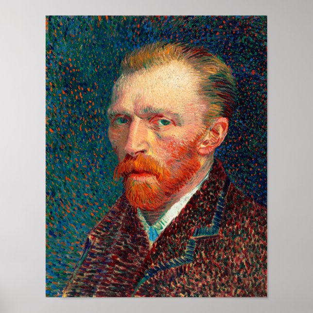 Self-Portrait (1887) by Vincent Van Gogh. Replica Poster (Front)