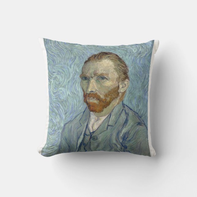 Self Portrait 1889 by Vincent van Gogh Cushion (Front)