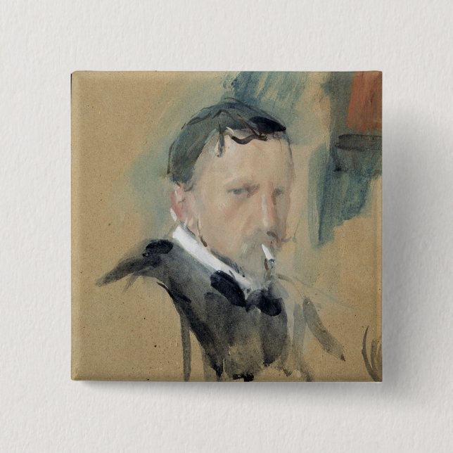 Self Portrait, 1901 15 Cm Square Badge (Front)