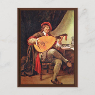 Self-Portrait As A Violin Player By Steen Jan (Bes Postcard