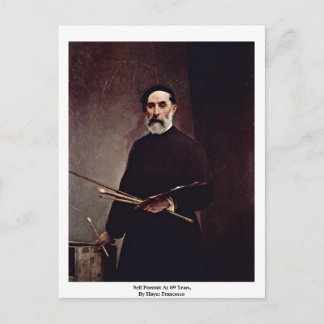 Self Portrait At 69 Years, By Hayez Francesco Postcard