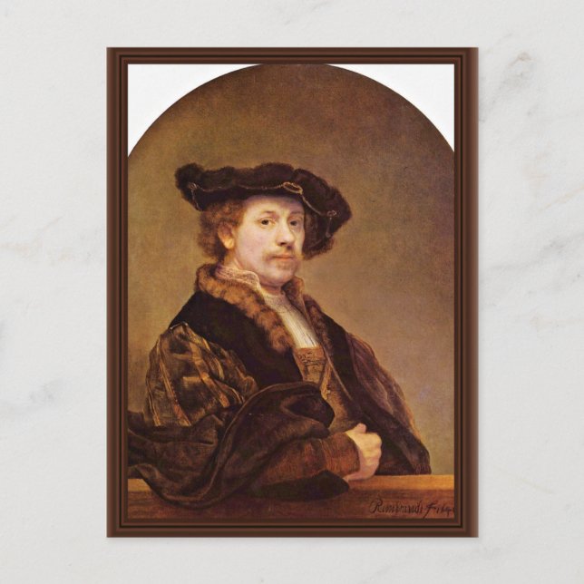 Self Portrait At The Age Of 33 By Rembrandt Postcard (Front)