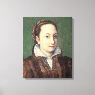 Self portrait, attired as maid-of-honour canvas print