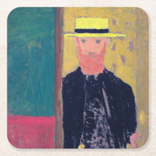 Self Portrait (Bearded Man), Edouard Vuillard Square Paper Coaster
