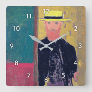 Self Portrait (Bearded Man), Edouard Vuillard Square Wall Clock